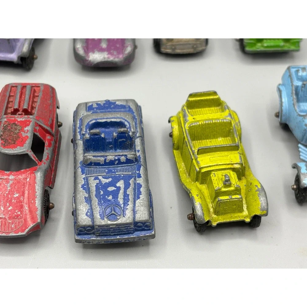 Vtg Tootsietoy Diecast Toy Car Lot 12pc Mixed Brands VW Mercedes Racing